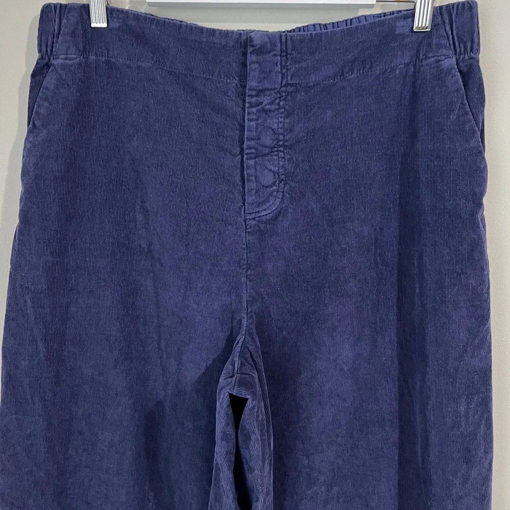 Pact Women's XL Modern Corduroy Wide Leg Pants Ink Blue Organic Cotton High Rise